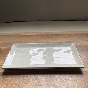 Hearth & Hand Cream - Gray Rectangular Stoneware Platter